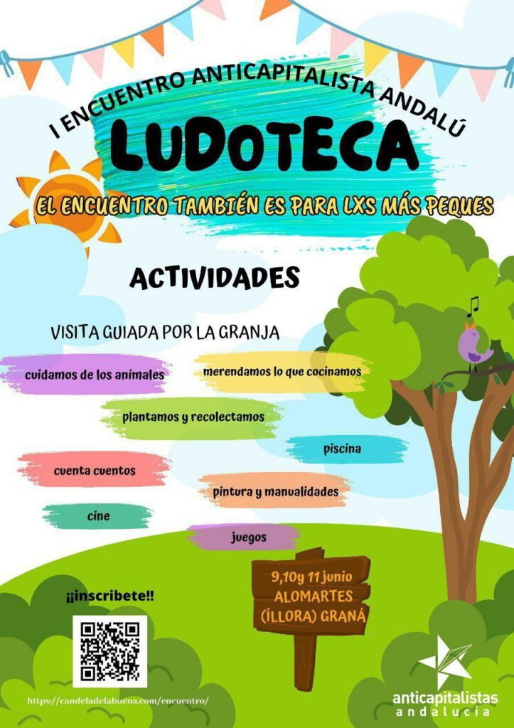ludoteca Cartel anunciando la ludoteca infantil autogestionada
